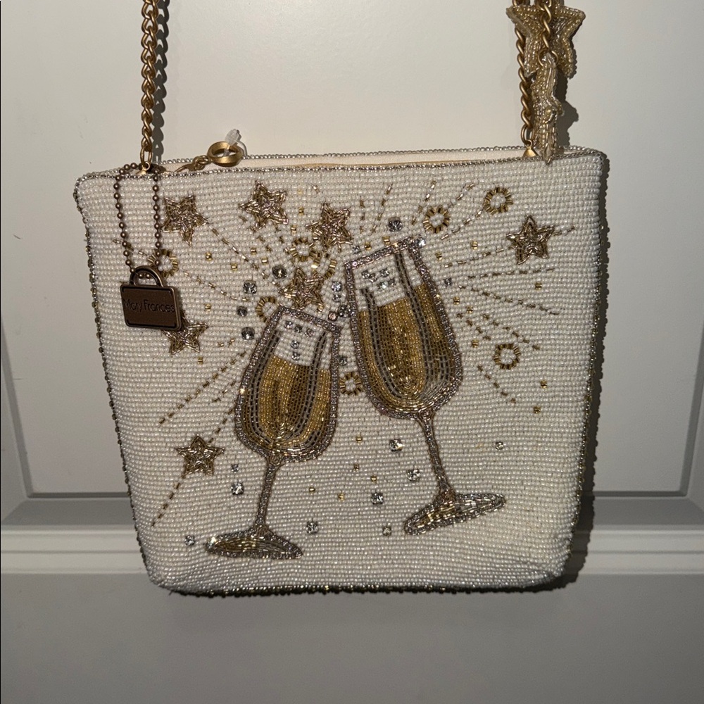 Mary Frances Toast of the Town Crossbody Handbag NWOT Bridal NYE - Picture 9 of 15
